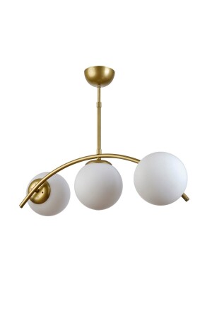 Ella Modern Tasarım Salon Mutfak Yatak Odası Eskitme Renk Beyaz Camlı 3 Lü Avize 23633E - Modavize