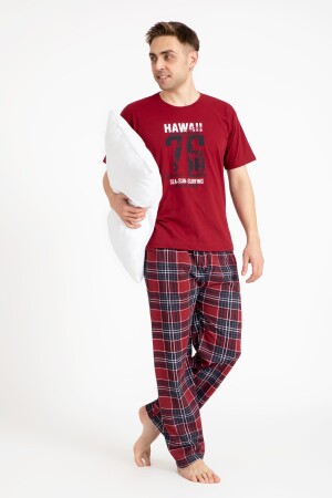 Erkek Baskılı Pijama Takımı Kısa Kollu 2170-k 2170-K - 1