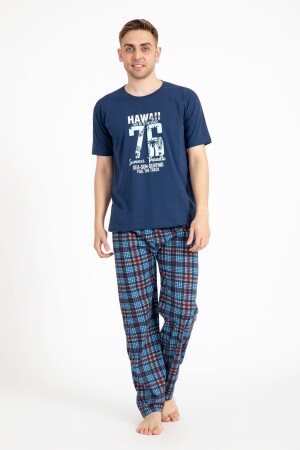 Erkek Baskılı Pijama Takımı Kısa Kollu pzrn 278874 / M.K. 2170-K - 2