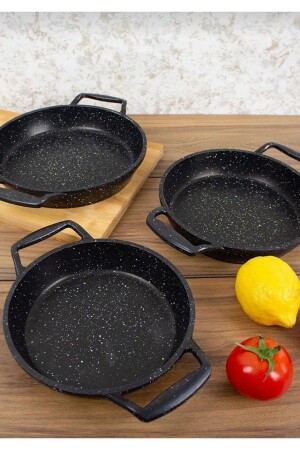 ESSENSO DÖKÜM GRANİT 3LÜ SAHAN 18-20-22 CM SİYAH - Esta