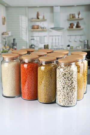 Etiketli, 12'li Vakumlu Kapaklı Büyük Boy 1300ml Kavanoz Takımı Karçiçeği Süperr Set - Karçiçeği Home