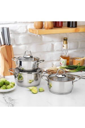 Eva Çelik Tencere Seti-6 Parça-ınox 1S1601-13002-INX01 - Schafer