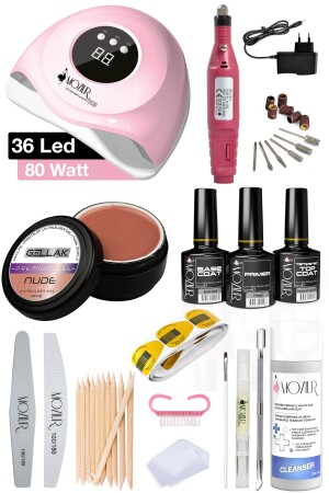 Evde Protez Tırnak Seti (BUİLDER JEL - ŞABLON UYGULAMA) 8683089010119 - MOZIUR