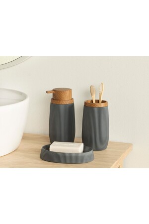 Evelyn 3-teiliges Badezimmer-Set Anthrazit - English Home