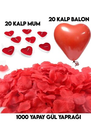 Evlilik Teklifi 1000 Gül Yaprakları 20 Kalp Mum Ve 20 Kalp Balon PS12349148PD - 1