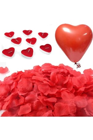 Evlilik Teklifi 1000 Gül Yaprakları 20 Kalp Mum Ve 20 Kalp Balon PS12349148PD - 2