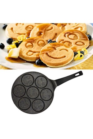 Face Emojoli Pfannkuchenpfanne – Antihaftbeschichtete Pfannkuchenpfanne mit 7 Fächern, 26 cm - Evren