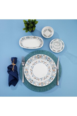 Farina Kahvaltı Takımı-32 Parça-Mavi - Schafer