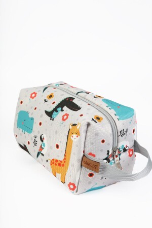 Fermuarlı Kirli Temiz Ve Islak Kuru Bebek Çamaşır Giysi Kıyafet Çok Amaçlı Makyaj Çantası Animal - Hamur