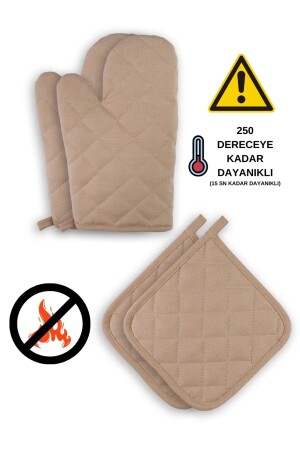 Feuerfeste und hitzebeständige Ofenhandschuhe und -halter (2 HANDSCHUHE – 2 GRIFFE) - Sevilya