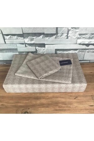 Fırça Desenli Tek Kişilik Nevresim Takımı Cappuçino CBKDY - Çeyiz Bahçesi