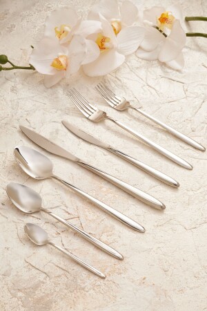 Flow 84 Parça 12 Kişilik Çatal Kaşık Bıçak Takımı Elegance Kutulu 153.03.07.5807 - Karaca