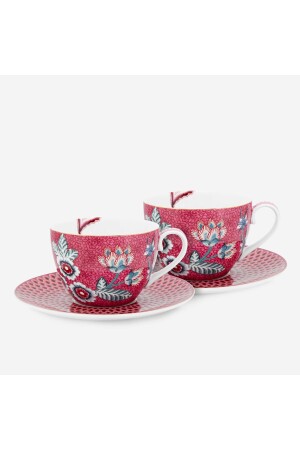 Flower Festival Kırmızı Porselen Çay Fincan Seti 280 ml 51004147 - Pip Studio