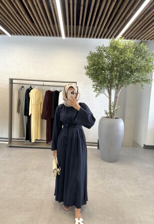 Fly Çift Kemerli Elbise - Lacivert - Duendeca