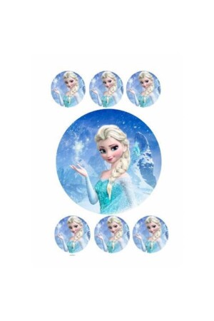 For Elsa Resimli Özel Yuvarlak Ve Kare Şekerli Kağıt Yenilebilir Kağıt Üzerine Resimli Pasta Baskısı - Yenilebilir Kağıt Wafer Paper