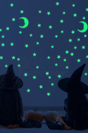 Fosforlu Parlak 36 Adet Yıldız Ay Duvar Çıkartma Sticker Tavana Yapıştırmalı Ramazan Bayramı Süsü Tüm Yaşlar - 3