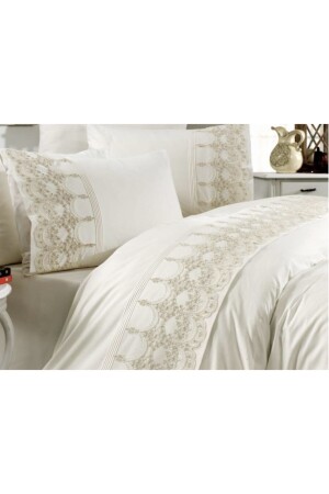 Fransız Dantelli Fabella Lüx Nevresim Takımı VY1616 - Çeyiz Bahçesi