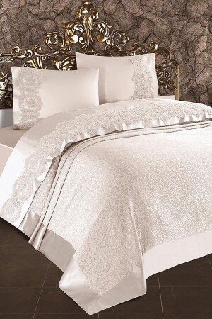 Französisches Guipure Karaca Pique Set Creme (6 Stück) PT0128 - Lovessa Home