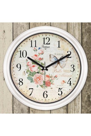 French Style Camlı Dekoratif Duvar Saati ASC30 35x35 Cm - Cadran