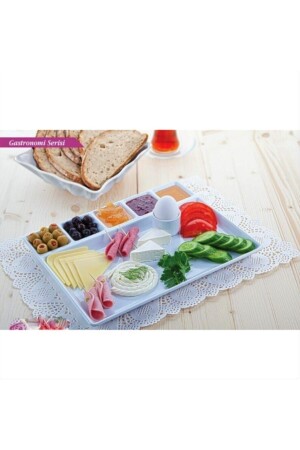 Frühstücksteller aus thermounzerbrechlichem Melamin, weiß, mit Fächern, 1 Stück - Evren