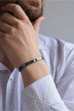 Füme Renk Hematit Taşı Doğaltaş Bileklik - Yamanuslu Aksesuar