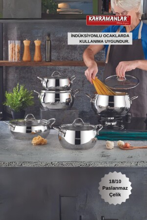 Fünfteiliges Topfset von Elit FTH465 - Kahramanlar