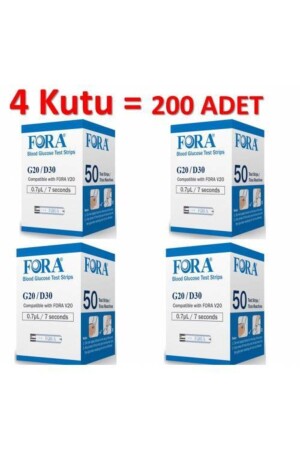 G20 Şeker Ölçüm Strip (50'li) - 4 Adet - Fora