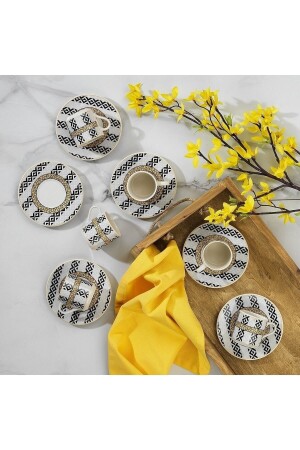 Gala 6 Kişilik Kahve Fincan Seti-12 Parça-siyah 1S2437-08002-SIY01 - Schafer