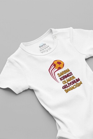 Galatasaray-Baby-Body aus 100 % Bio-Baumwolle mit Druckknöpfen, bedruckt, 5733 - Overoz