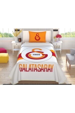 Galatasaray Logo Tek Kişilik Pike Takımı 120x200 Fitted Çarşaf 8682475084178 - 1