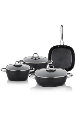 Gastronomie Master Indüksiyon 7 Parça Tencere Seti Siyah SHF-GSTR-SIY01 - Schafer
