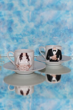Gelin Ve Damat Kahve Fincanı MEOW117 - Meow Art Design