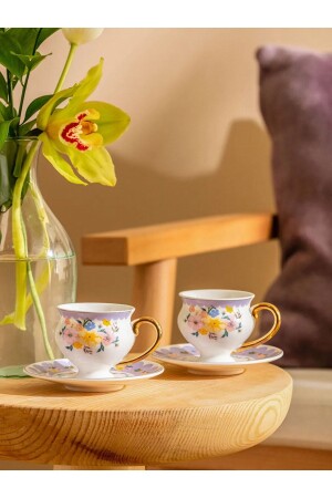 Gemusterte Kaffeetassen aus Porzellan, 2er-Set, 90 ml, S35CU62Z8TRS - LC Waikiki