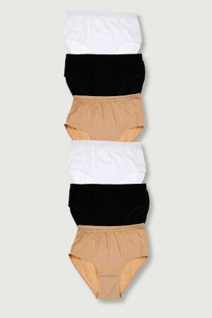 Gerippte Bato-Höschen im 6er-Pack für Damen in verschiedenen Farben ELF568T0922CCM6 - Tutku