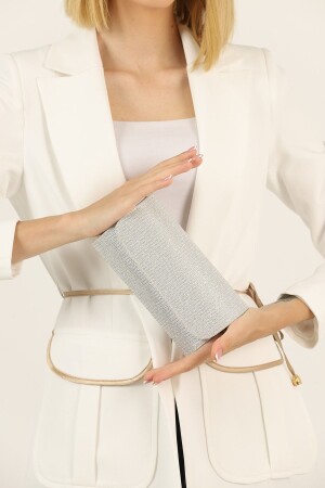 Gestreifte Abendkleidertasche mit Knöpfen - Efnanstore