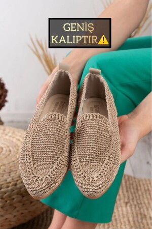 Gestrickte Spitzen-Damen-Flats, Home-Flats, Home-Schuhe, MUTTER-STROHSCHUHE - Slipcat