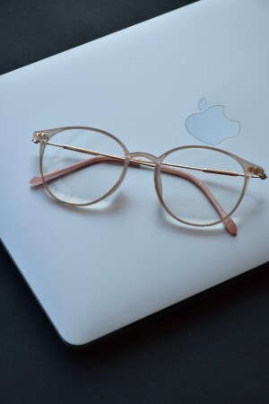 Gianna Unisex Damen Herren Blaulichtgeschützt Blaublock Transparent Honigfarbe Rosa Oval Vintage Brille lookupnewgianna - LOOKUP NEW