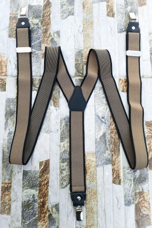 Gimavm 100 % Leder Beige Unisex Hosenbügel GİM00078 - GİM AVM