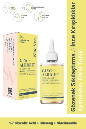 GLYC- ALRIGHT – Porenstraffendes Anti-Unreinheiten-Tonic für jede Haut (200 ml) - She Vec