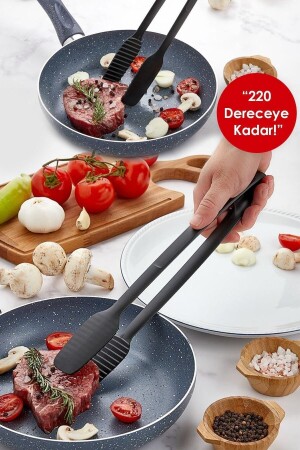 Gnarp Tarz Servis Ve Izgara Maşası Yanmaz Yapışmaz Silikon Maşa Kaymaz Barbekü Maşası - Kitchen Beauty