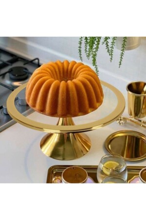 Gold Ayaklı Yuvarlak Pasta Standı myl-pasta - 1