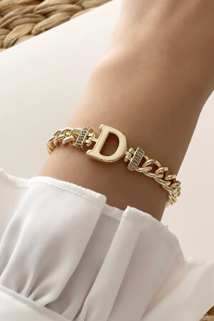 Gold D Harf Bileklik Trbilek7714 B34003 - Çlk Accessories