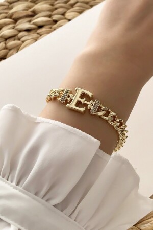 Gold E Harf Bileklik Trbilek7538 B34003 - Çlk Accessories
