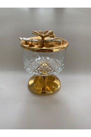 Gold Metal Ayaklı Paşabahçe Timeless Kapaklı Şekerlik, Çerezlik, Cam Reçellik, Dondurmalık Svmayktimelessgldtek - Fiyakalı Ürünler Atölyesi