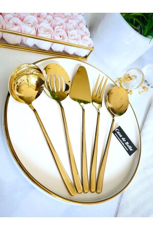 Goldenes 5-teiliges Dali-Luxus-Servierset TR4500 - CASA DE BELLA