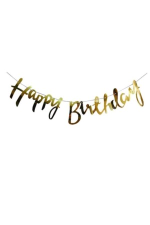 Goldenes Happy Birthday-Banner - Partioutlet