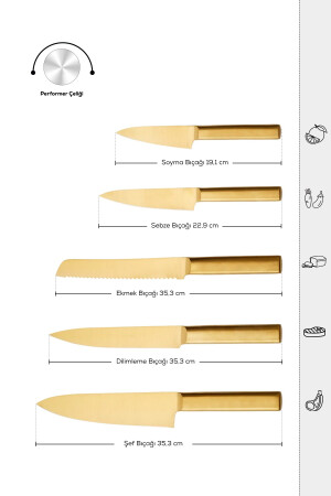 Goldest Premium 5 Parça Bıçak Seti 153.03.08.2558 - 3