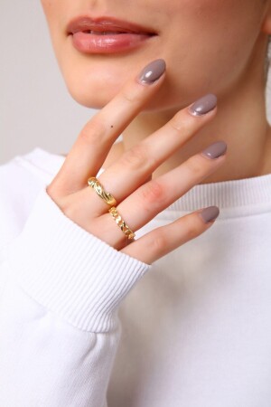 Goldfarbene 2 Ringe - Aurrari