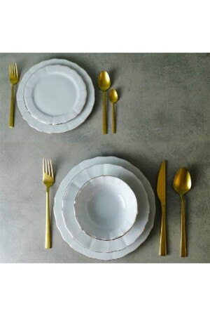 Goldvergoldetes Tafelservice für 12 Personen 60-teilig 6519 - Porland
