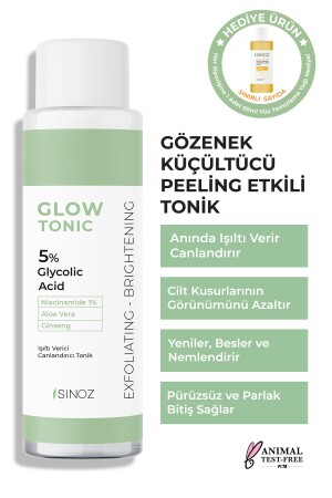 Gözenek Sıkılaştırıcı Arındırıcı Canlandırıcı Peeling Etkili Glow Tonik Glycolic Acid %5 200 ml - Sinoz